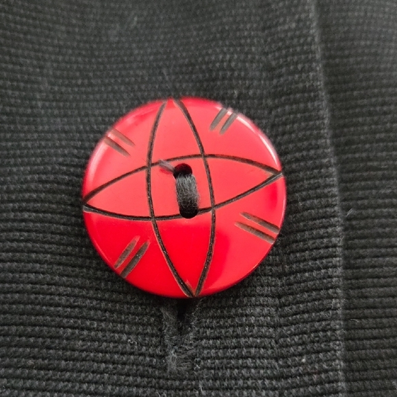 Vintage Alex Kim Black Jacket with Red Floral Embroidery Size Large - Picture 10 of 10